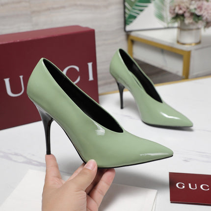 GG CLASSIC HIGH HEEL 105 IN PISTACHIO GREEN LAMBSKIN