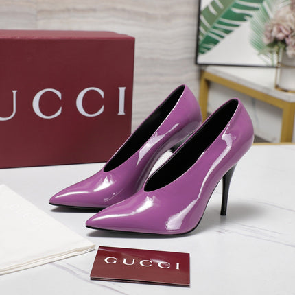 GG CLASSIC HIGH HEEL 105 IN PURPLE LAMBSKIN