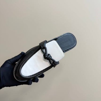 ASTAIRE MULE IN WHITE MIX BLACK CALFSKIN