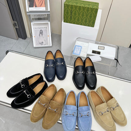 LOAFERS WITH SILVER HARDWARE IN NAVY BLUE GRAINED CALFSKIN