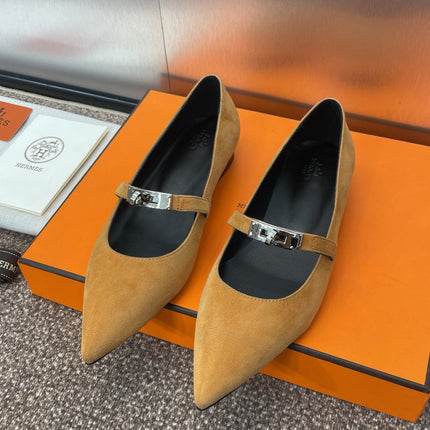 KIARA FLAT PUMP IN BRONZE BROWN SUEDE