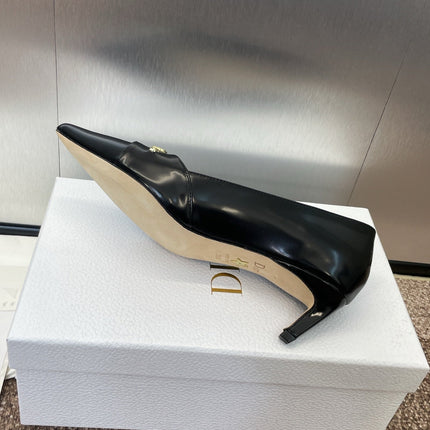 MY DD 25S HIGH HEEL 55MM IN BLACK LAMBSKIN GOLD LOGO