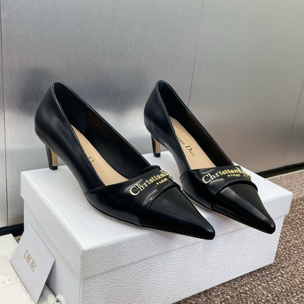 MY DD 25S HIGH HEEL 55MM IN BLACK LAMBSKIN GOLD LOGO