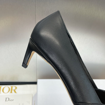 MY DD 25S HIGH HEEL 55MM IN BLACK CALFSKIN GOLD LOGO