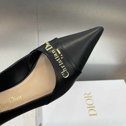 MY DD 25S HIGH HEEL 55MM IN BLACK CALFSKIN GOLD LOGO