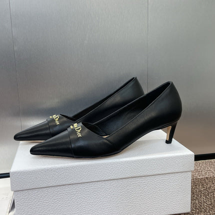 MY DD 25S HIGH HEEL 55MM IN BLACK CALFSKIN GOLD LOGO