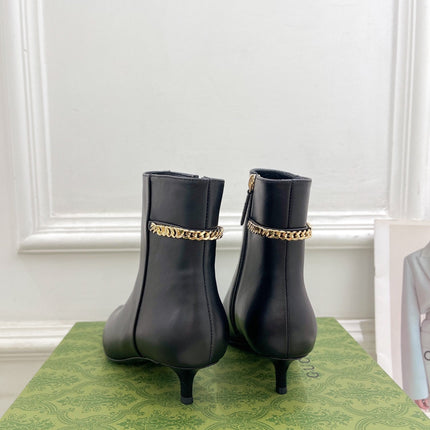 SIGNORIA SHORT BOOTS 4.5CM IN BLACK CALFSKIN