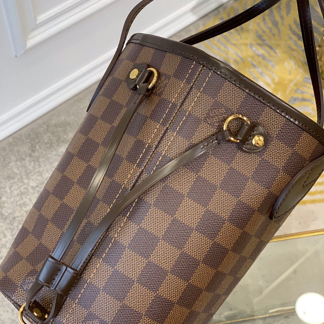 NEVER FULL MM WITH DUSTBAG DAMIER EBENE CANVAS 29CM