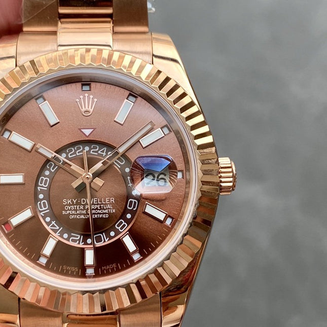 SKY-DWELLER 42 ROSE GOLD BROWN DIAL