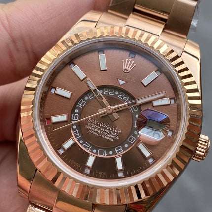 SKY-DWELLER 42 ROSE GOLD BROWN DIAL