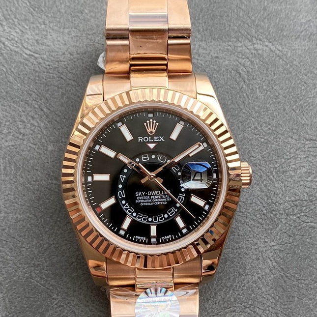 SKY-DWELLER 42 ROSE GOLD BLACK DIAL