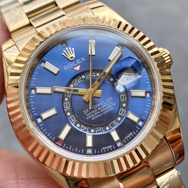 SKY-DWELLER 42 YELLOW GOLD BLUE DIAL