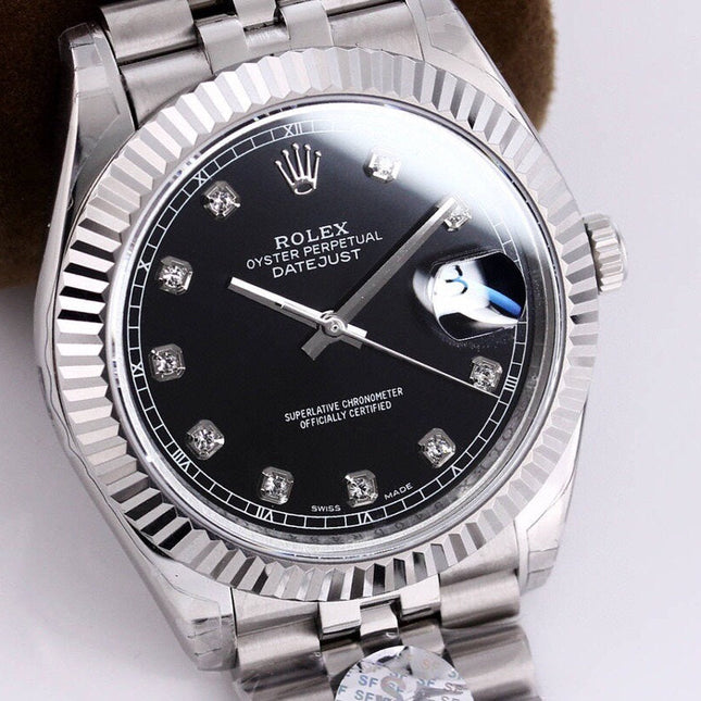 DATEJUST 41MM STAINLESS STEEL DIAMOND NUMERALS