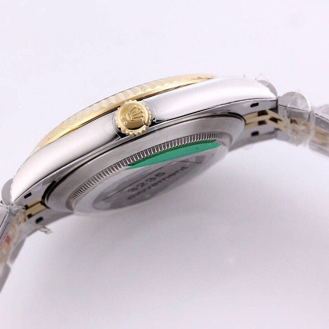 DATEJUST 41 TWO-TONE YELLOW DIAL DIAMOND NUMERALS