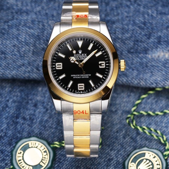 EXPLORER 41MM GOLD STEEL BLACK DIAL