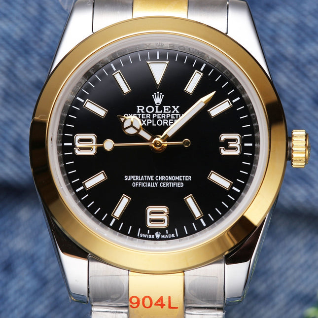 EXPLORER 41MM GOLD STEEL BLACK DIAL