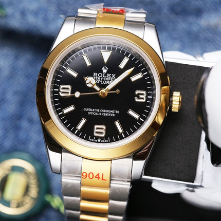 EXPLORER 41MM GOLD STEEL BLACK DIAL