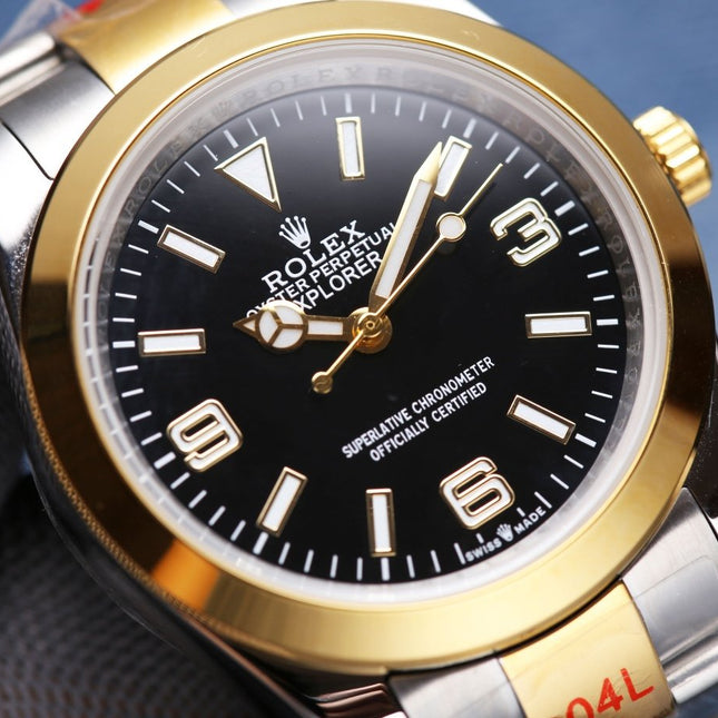 EXPLORER 41MM GOLD STEEL BLACK DIAL