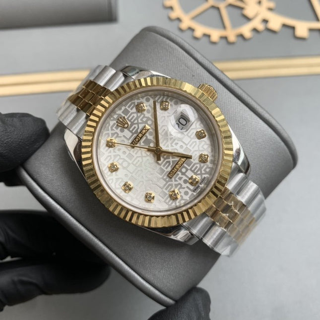 DATEJUST 41 TWO-TONE GREY DIAL DIAMOND NUMERALS