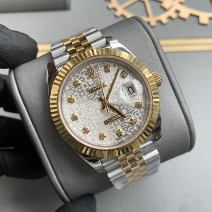 DATEJUST 41 TWO-TONE GREY DIAL DIAMOND NUMERALS