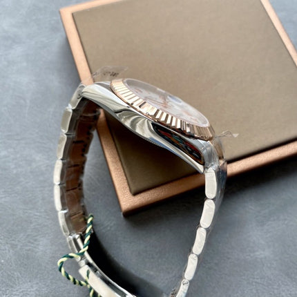 DATEJUST II GOLD STEEL WHITE DIAL ARABIC NUMERALS OYSTER BRACELET