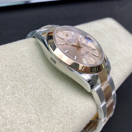 DATEJUST 41MM SMOOTH BEZEL GOLD STEEL GREY DIAL