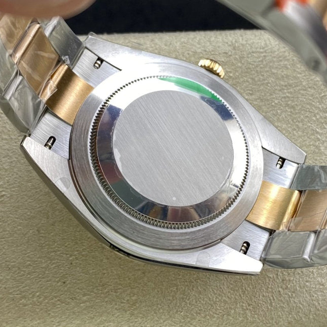 DATEJUST 41MM SMOOTH BEZEL GOLD STEEL GREY DIAL