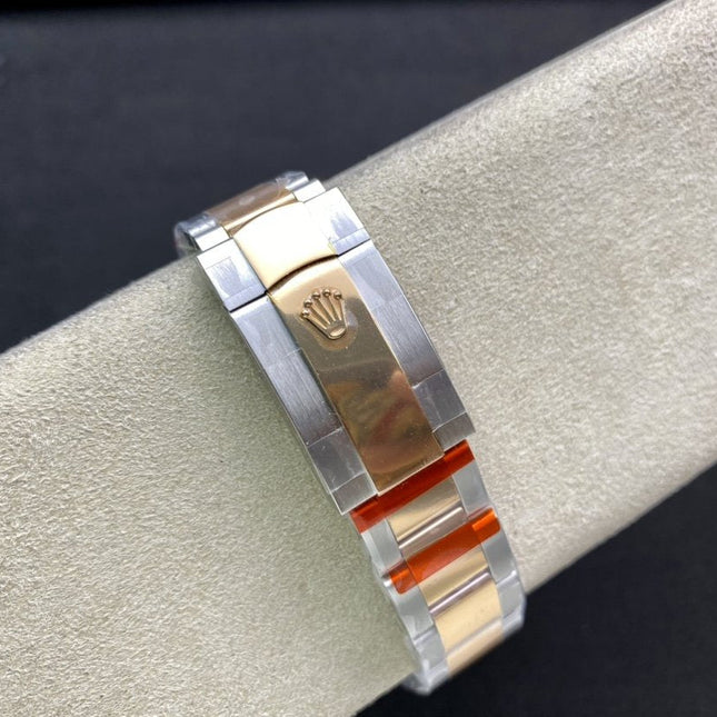 DATEJUST 41MM SMOOTH BEZEL GOLD STEEL GREY DIAL