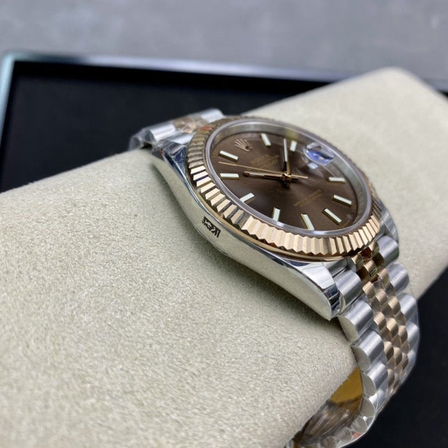 DATEJUST 41 TWO-TONE YELLOW GOLD CHOCOLATE DIAL