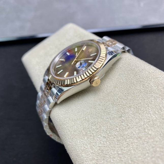 DATEJUST 41 TWO-TONE YELLOW GOLD CHOCOLATE DIAL