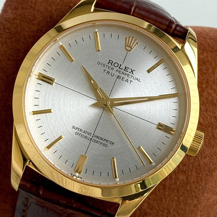 OYSTER PERPETUAL 41 STAINLESS STEEL LEATHER