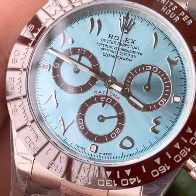 DAYTONA 116520 CUSTOM ICE BLUE CERAMIC ARABIC