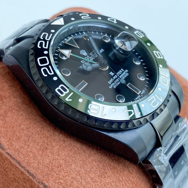 GMT-MASTER II CUSTOM BLACK CASE GREEN BLACK BEZEL