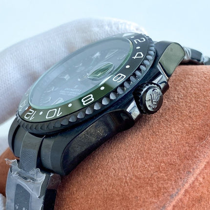 GMT-MASTER II CUSTOM BLACK CASE GREEN BLACK BEZEL