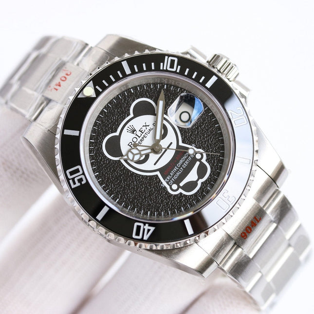 SUBMARINER DATE 40MM CUSTOM BLACK BEZEL BLACK BEAR DIAL
