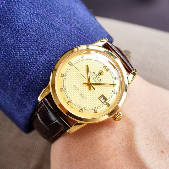 OYSTER PERPETUAL 41MM GOLD CASE DIAMOND NUMERALS