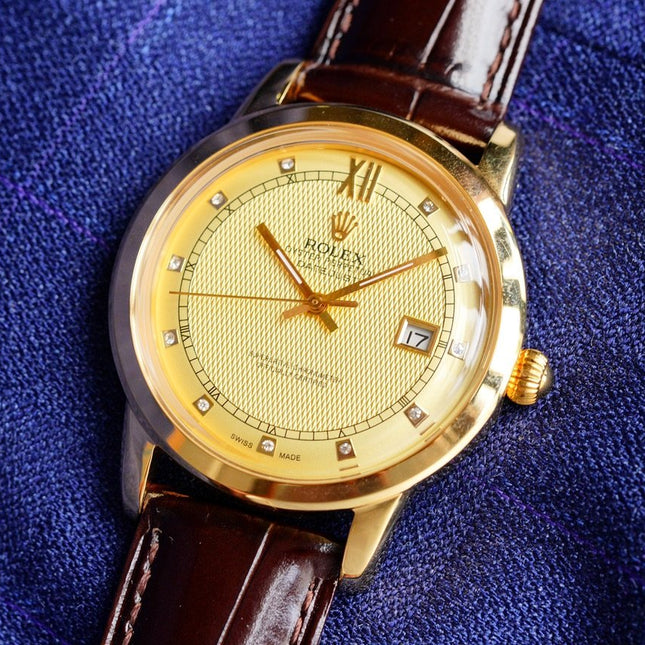 OYSTER PERPETUAL 41MM GOLD CASE DIAMOND NUMERALS