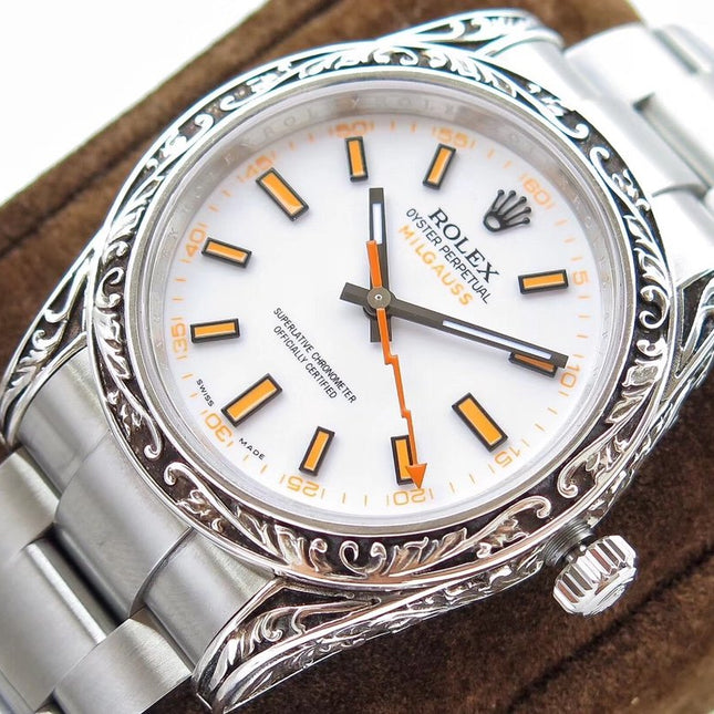 MILGAUSS 40 HAND ENGRAVED CASE WHITE DIAL