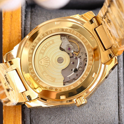 DATEJUST 41MM SMOOTH BEZEL GOLD CASE DIAMOND NUMERALS
