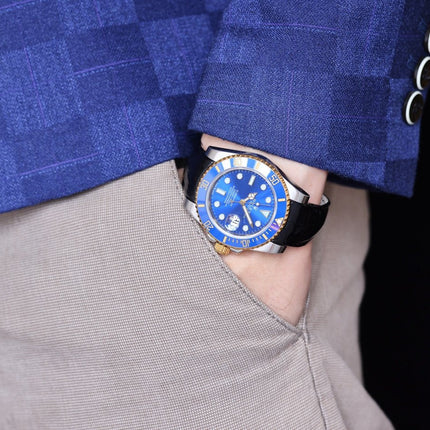 SUBMARINER DATE 40 STEEL CASE GOLD BLUE CERAMIC LEATHER