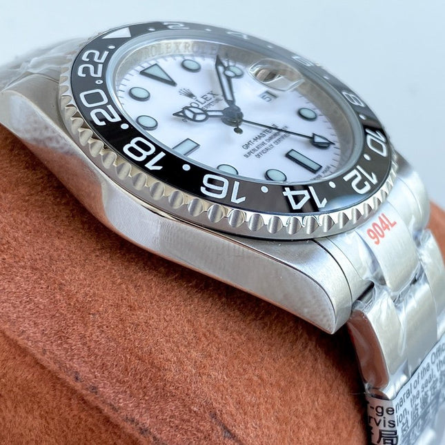 GMT-MASTER II CUSTOM CERAMIC BLACK BEZEL WHITE DIAL
