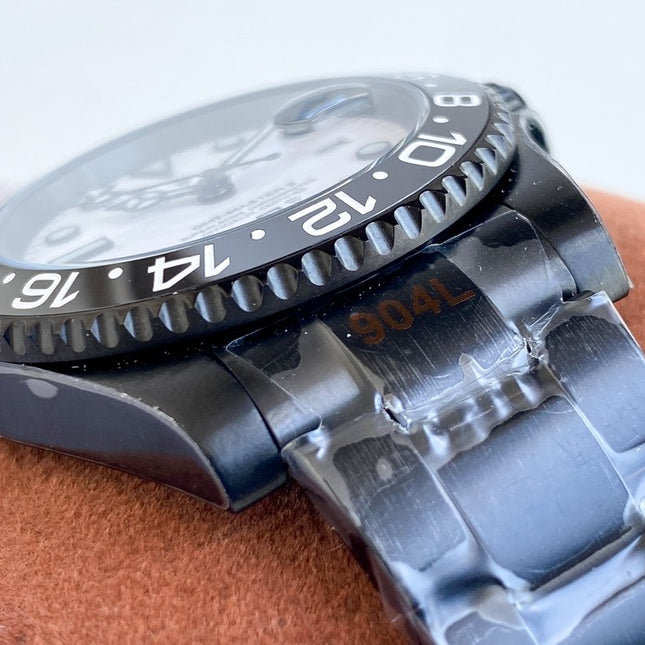 GMT-MASTER II CUSTOM ALL BLACK BEZEL WHITE DIAL