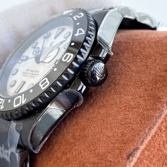 GMT-MASTER II CUSTOM ALL BLACK BEZEL WHITE DIAL