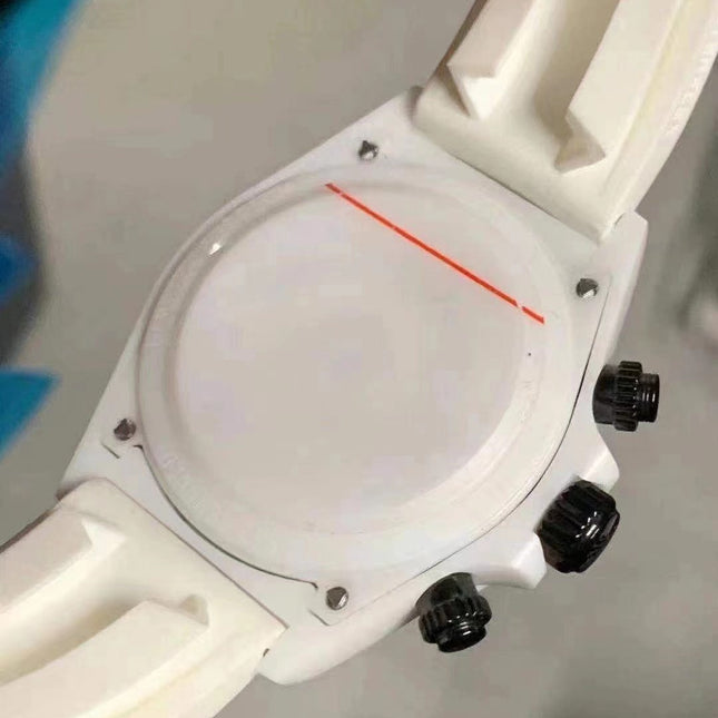 DAYTONA CUSTOM AET 40MM CUSTOM WHITE CERAMIC BLACK WHITE DIAL