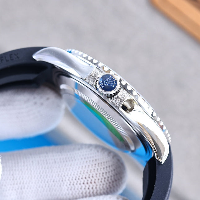 YACHT MASTER 42 CUSTOM DIAMOND BEZEL BLACK DIAL