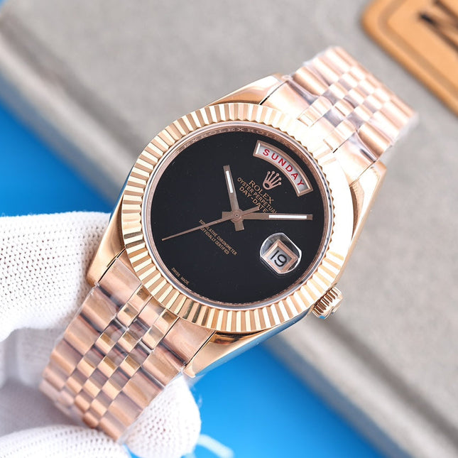 DAY-DATE 41 CUSTOM BLACK DIAL NO NUMERALS