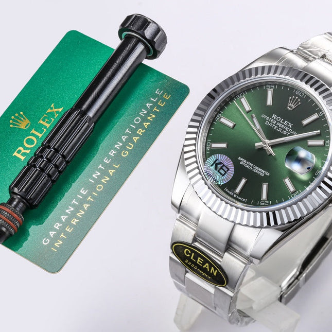 DATEJUST 41MM STEEL CASE GREEN DIAL