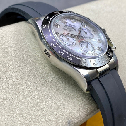 DAYTONA STEEL CASE CERAMIC WHITE MOP DIAMOND NUMERALS