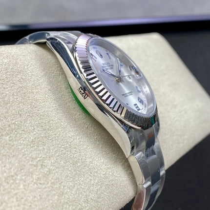 DATEJUST 41 LIGHT BLUE NUMERALS SILVER CASE