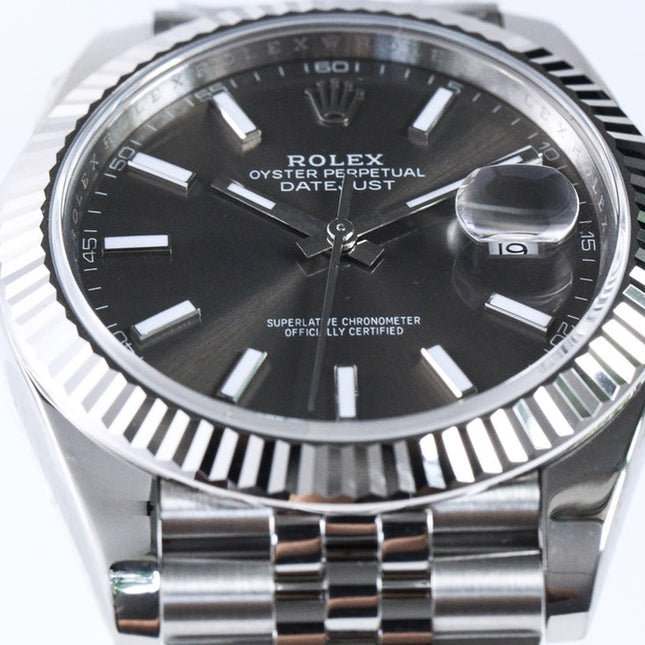 DATEJUST 41 GREY DIAL SILVER CASE